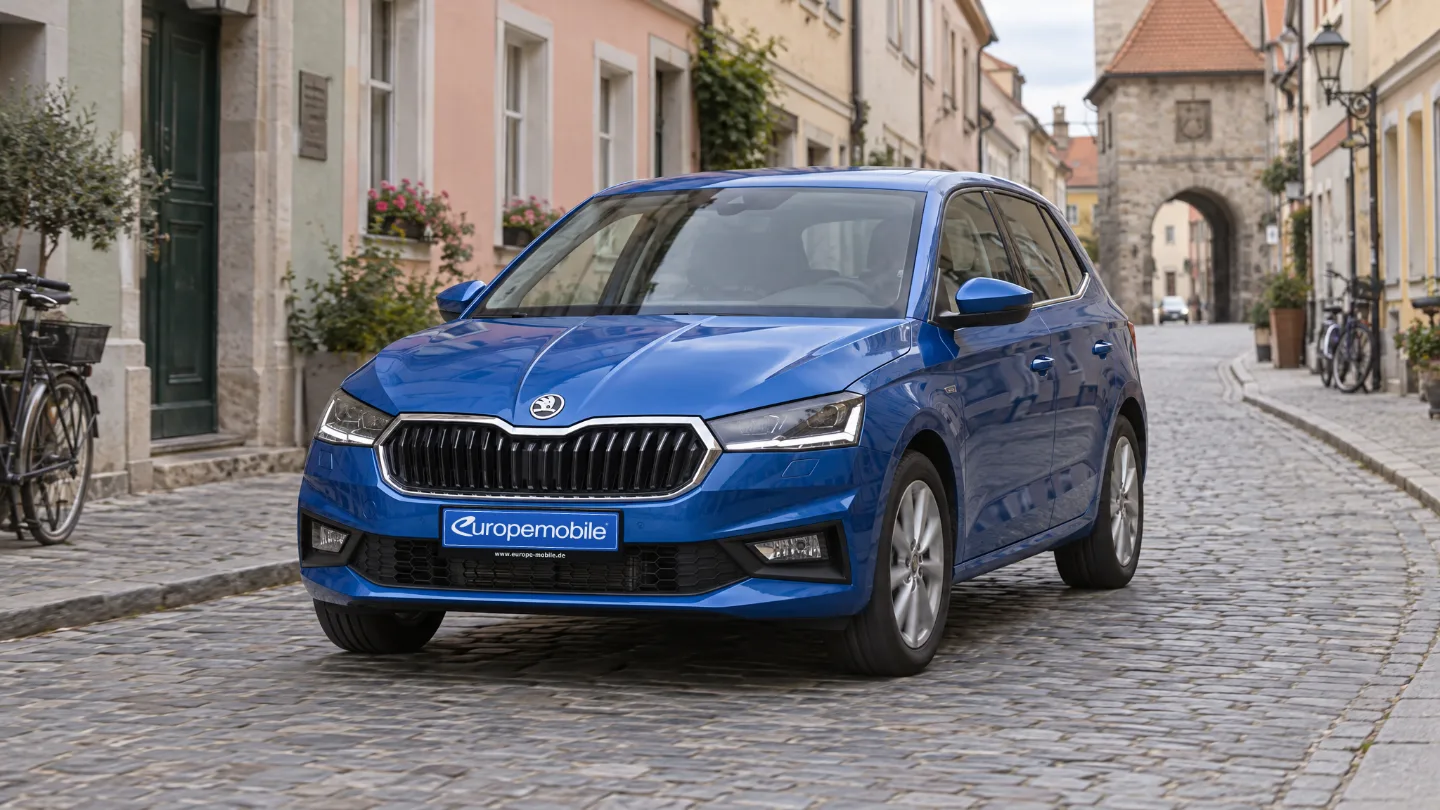 Škoda Fabia in einer engen Altstadtgasse
